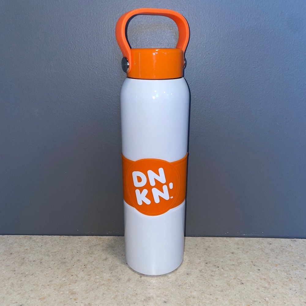 Dunkin 35oz Stainless Steel Tumbler Bottle Color Changing Orange White